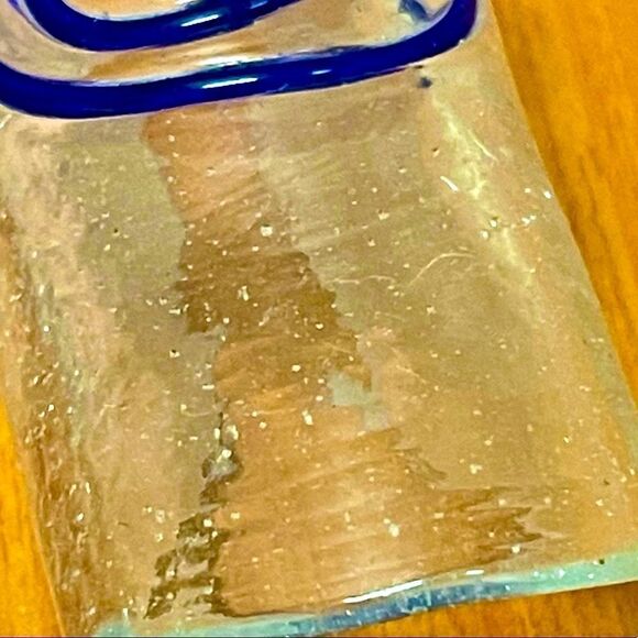 Blue Swirl Fused Blown Art Glass Napkin Sleeve Holders (8) - Picture 14 of 14